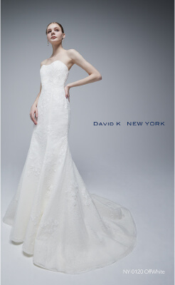 DAVID K NEW YORK　オフホワイトのウェディングドレス
