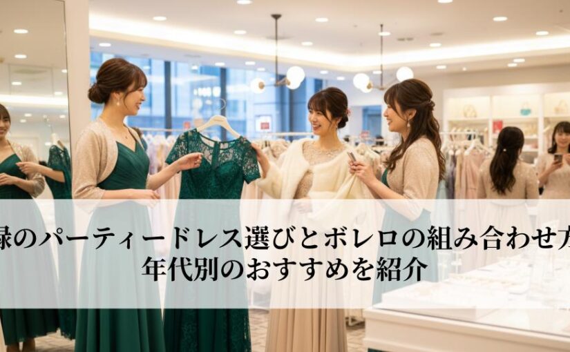 緑のパーティードレス選びとボレロの組み合わせ方とは？年代別のおすすめを紹介