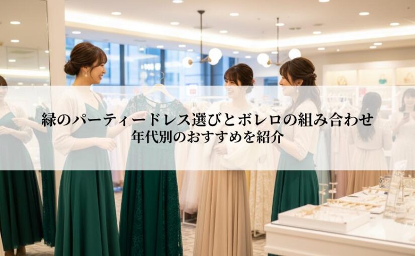 緑のパーティードレス選びとボレロの組み合わせ方とは？年代別のおすすめを紹介